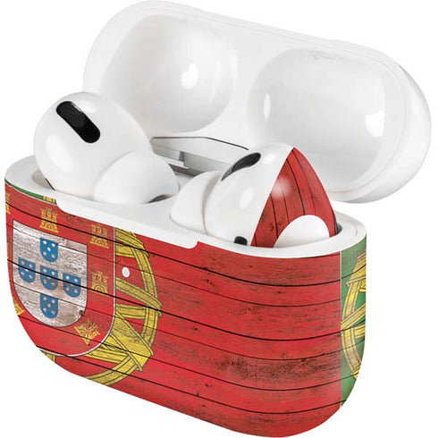 Portuguese Flag Dark Wood Apple AirPods Pro Skin
